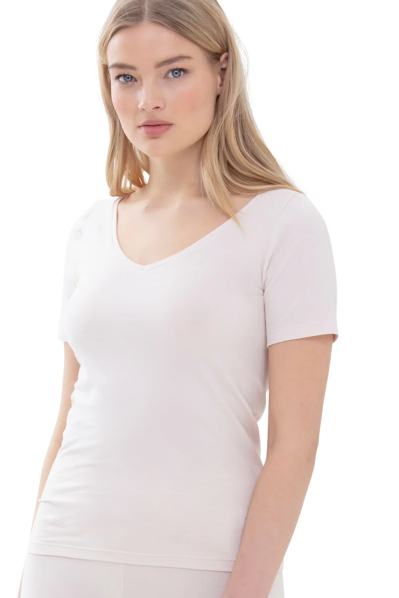 T-Shirt, V-Ausschnitt, SUPERFINE ORGANIC