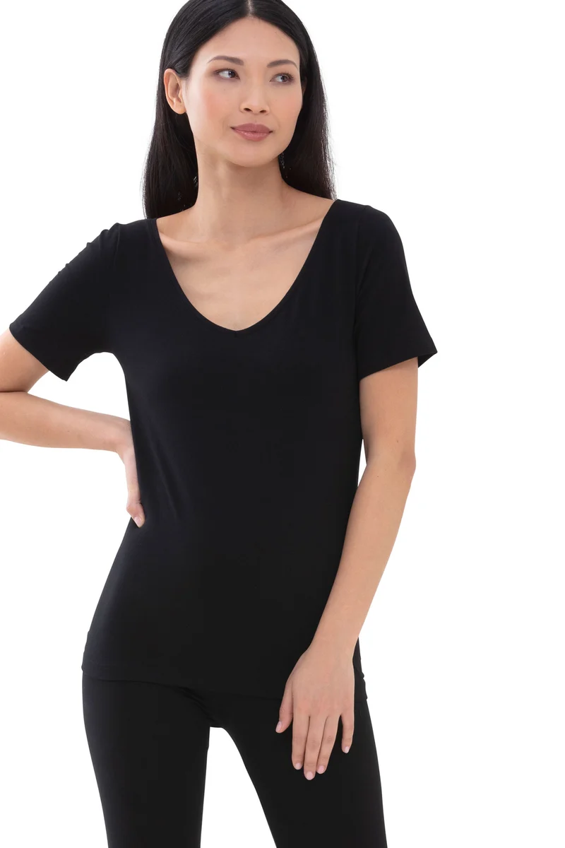 T-Shirt, V-Ausschnitt, SUPERFINE ORGANIC