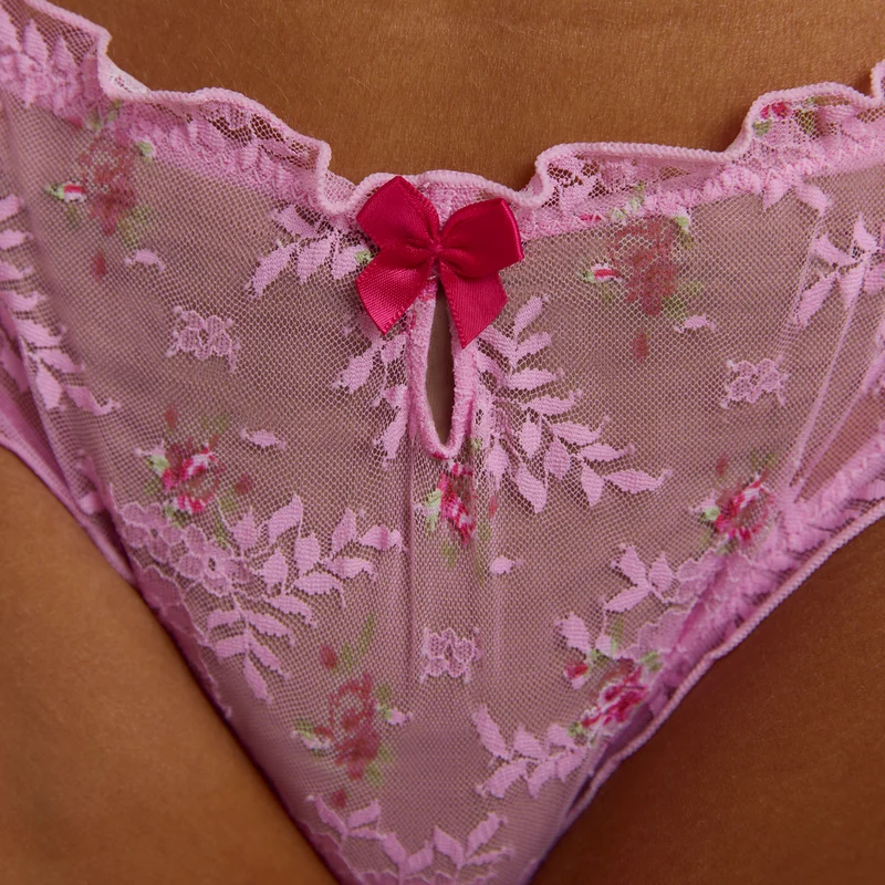 Printed Thongs (3-Pack) - Pink Print