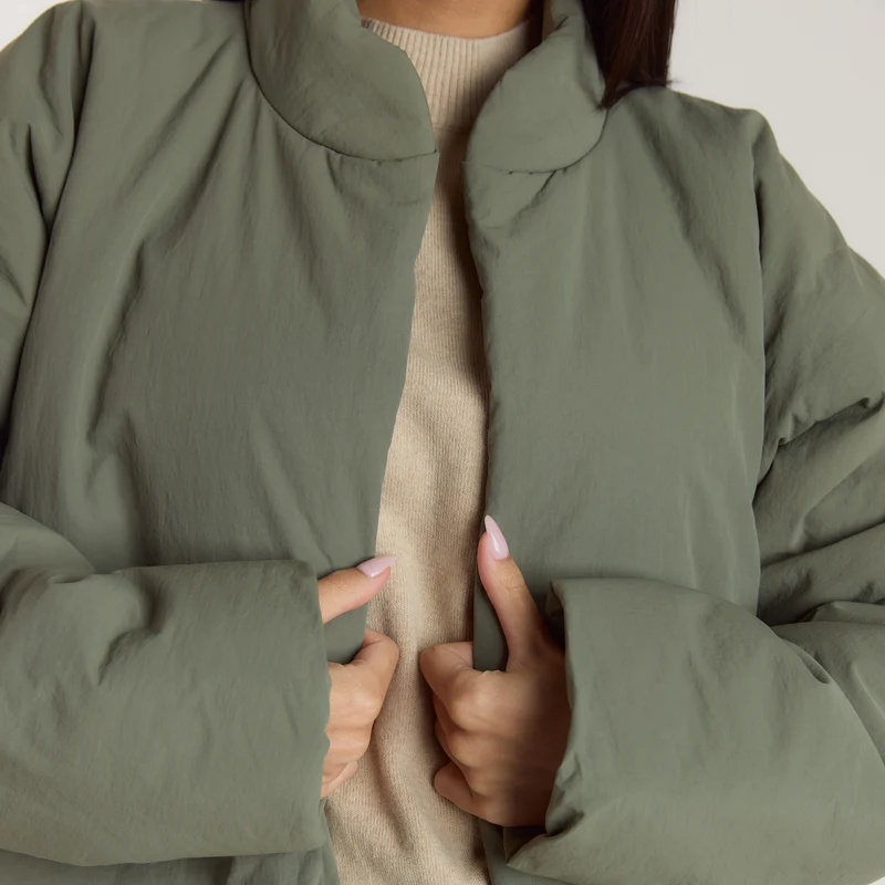 Cocoon Puffer Coat - Sage