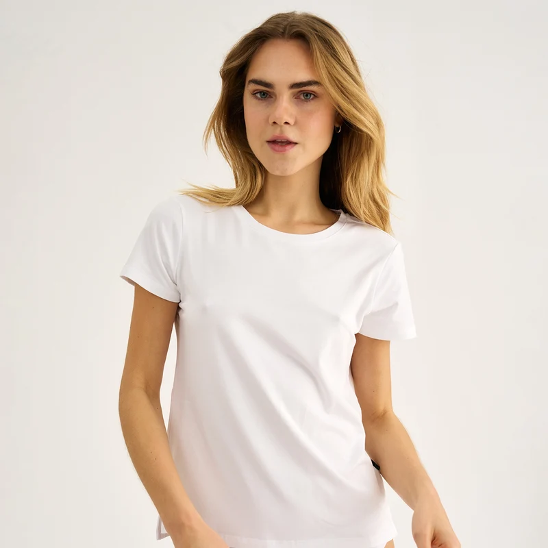 Weißes Bambus-T-Shirt