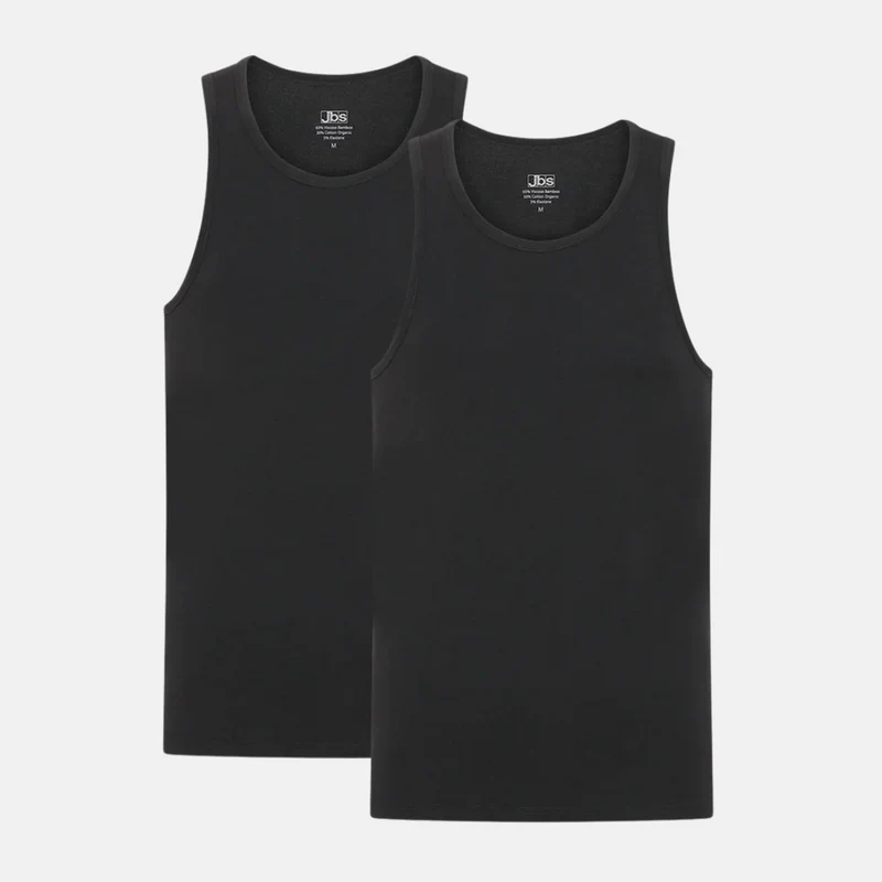 2er Pack schwarzes Bambus Tank Top