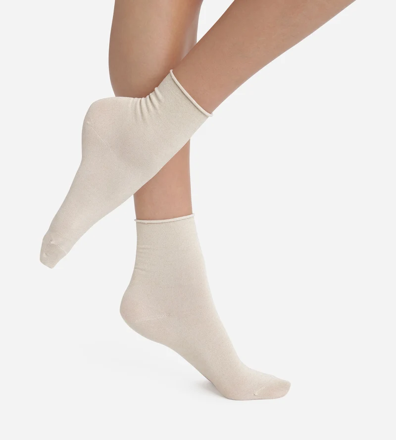 Damen-Socken aus Lurex Beige Dim Mode