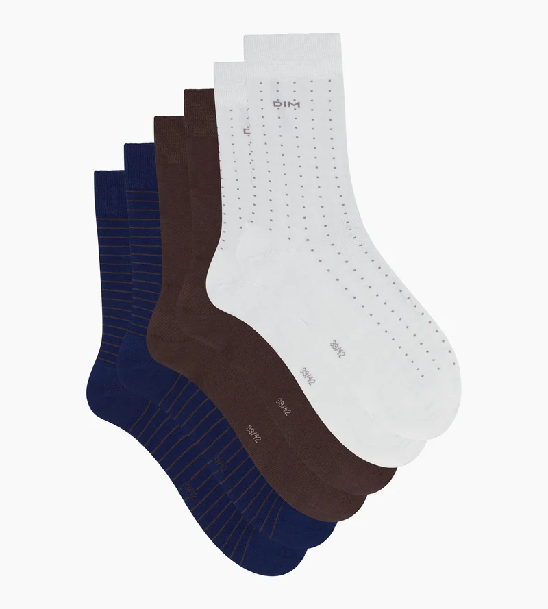 3er-Pack Herrensöckchen Blau Ebenholz Grau Baumwolle Style