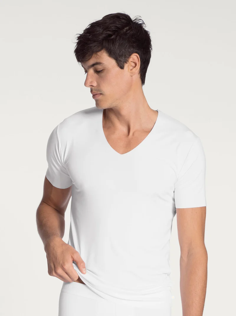 Kurzarm-Shirt, V-Neck, CLEAN LINE