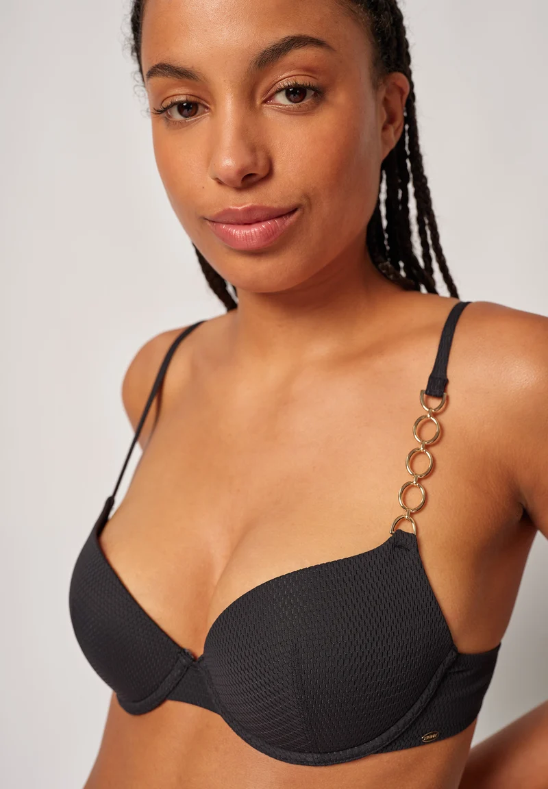 Elegantchain Push-up bikini top | black 083257-087665