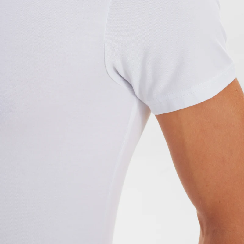 2er-Pack Weißes schmal geschnittenes Bambus-T-Shirt mit V-Ausschnitt