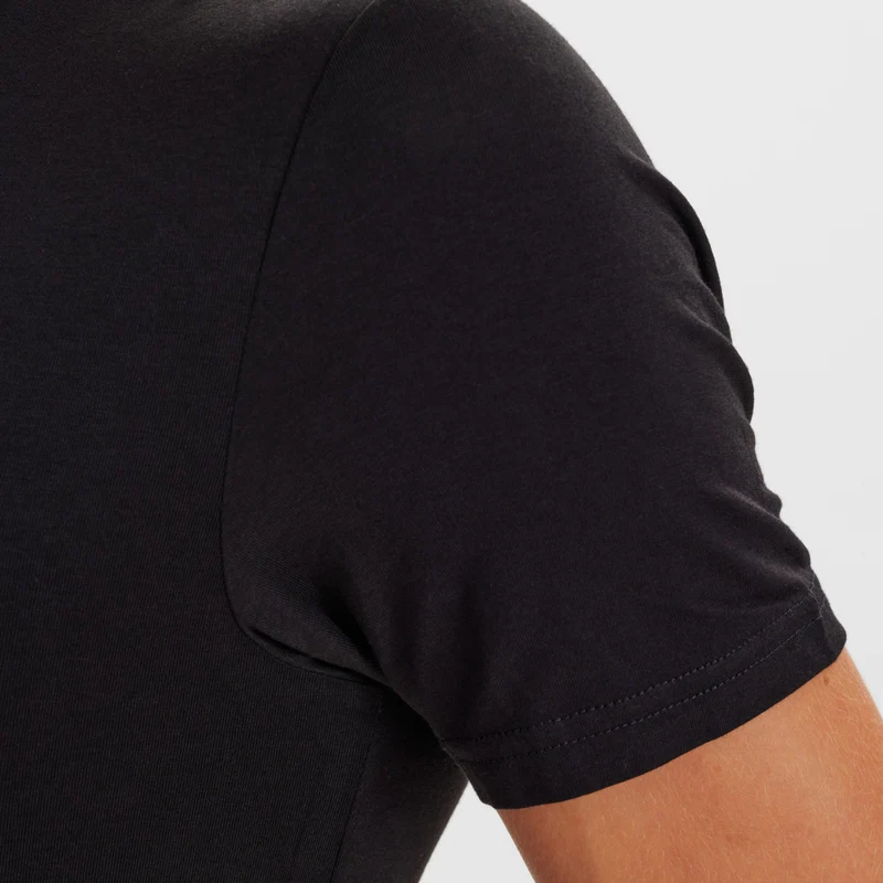 2er-Pack Schwarzes schmal geschnittenes Bambus-T-Shirt mit V-Ausschnitt
