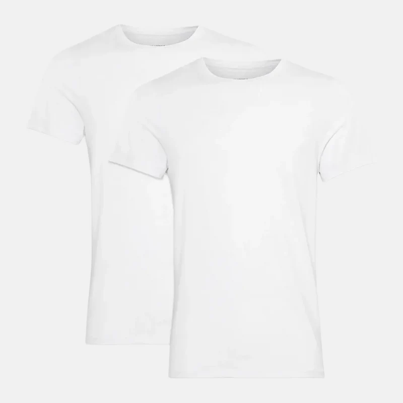 2er-Pack Weißes schmal geschnittenes Bambus-T-Shirt