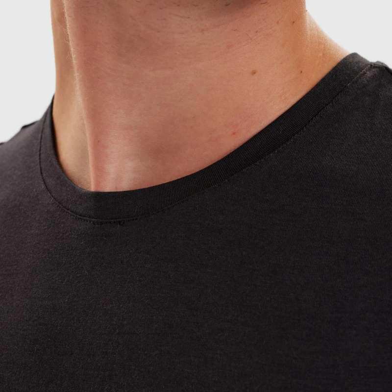 2er-Pack Schwarzes schmal geschnittenes Bambus-T-Shirt