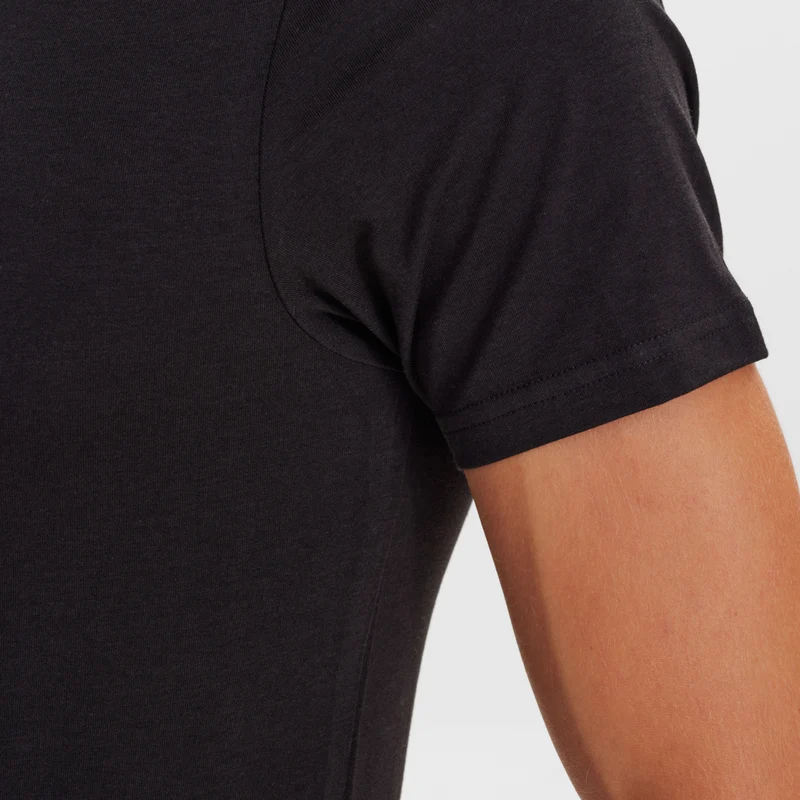 2er-Pack Schwarzes schmal geschnittenes Bambus-T-Shirt