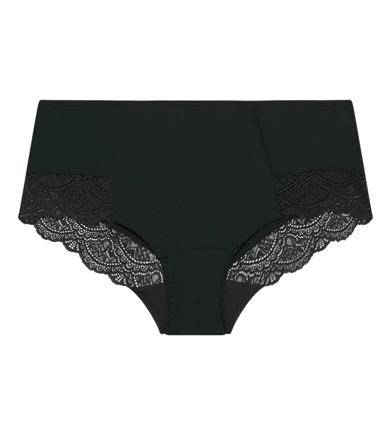 Hohe Miederhose aus schwarzer Spitze von Dim Silhouette Essentiel