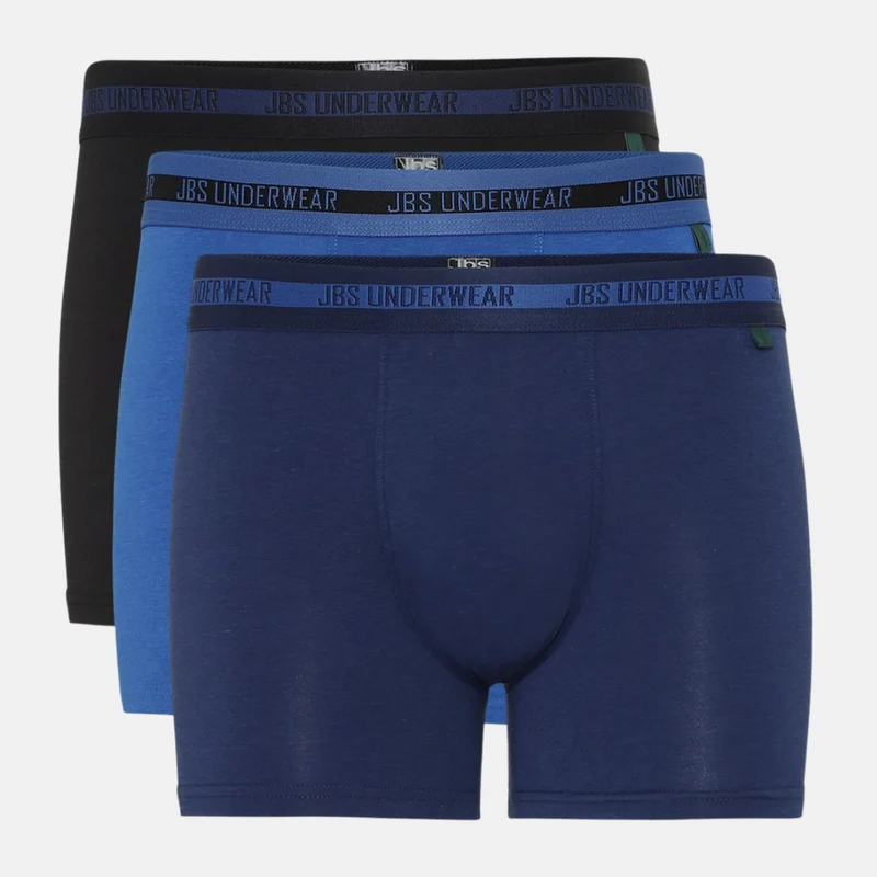 3er Pack Bambus-Unterhosen in dunkelblau/hellblau/schwarz