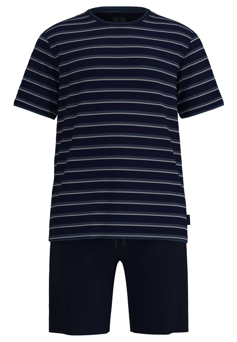 Shorty, Rundhals, blau-dunkel-Ringel