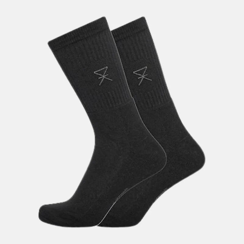 2er Pack Tennissocken aus schwarzem Bambus