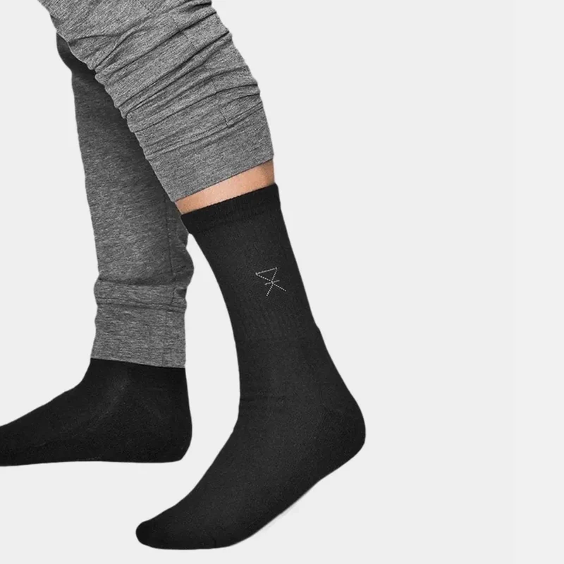 2er Pack Tennissocken aus schwarzem Bambus
