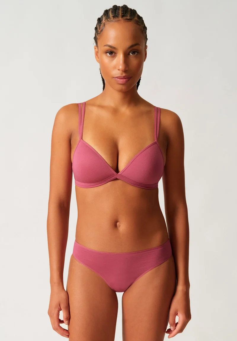 SKINY ADVANTAGE Cotton Stretch Padded triangle bra | rose wine 087102-08A136
