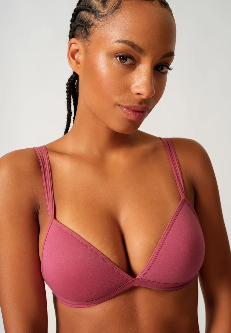SKINY ADVANTAGE Cotton Stretch Padded triangle bra | rose wine 087102-08A136