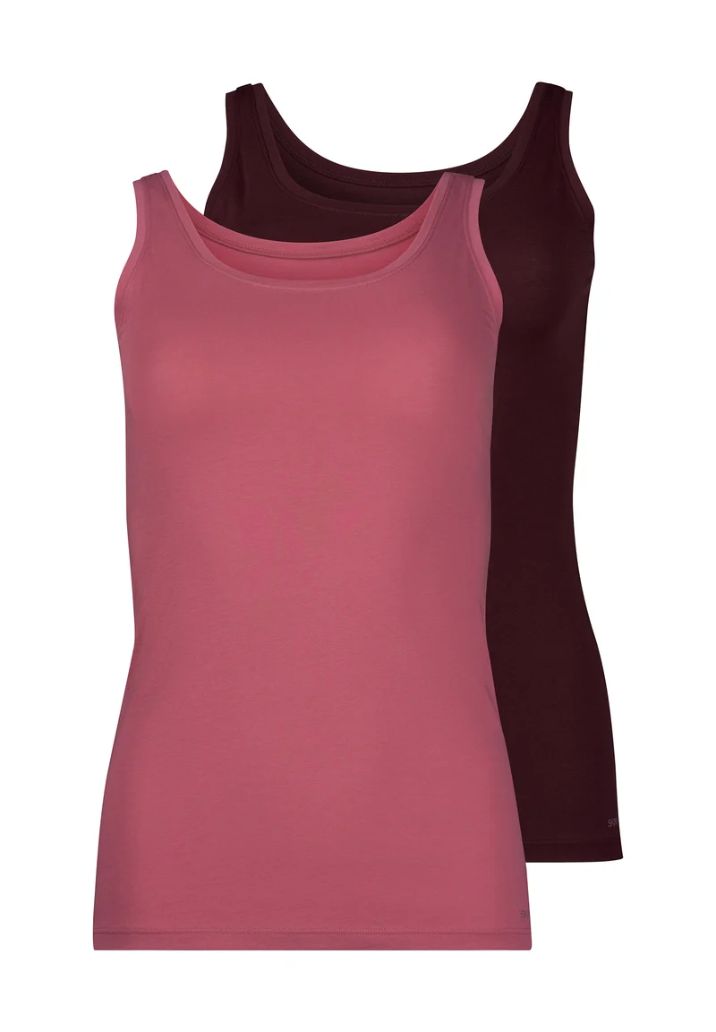 SKINY ADVANTAGE Cotton Stretch Tank top 2 pack | rosewine selection 087098-08A139