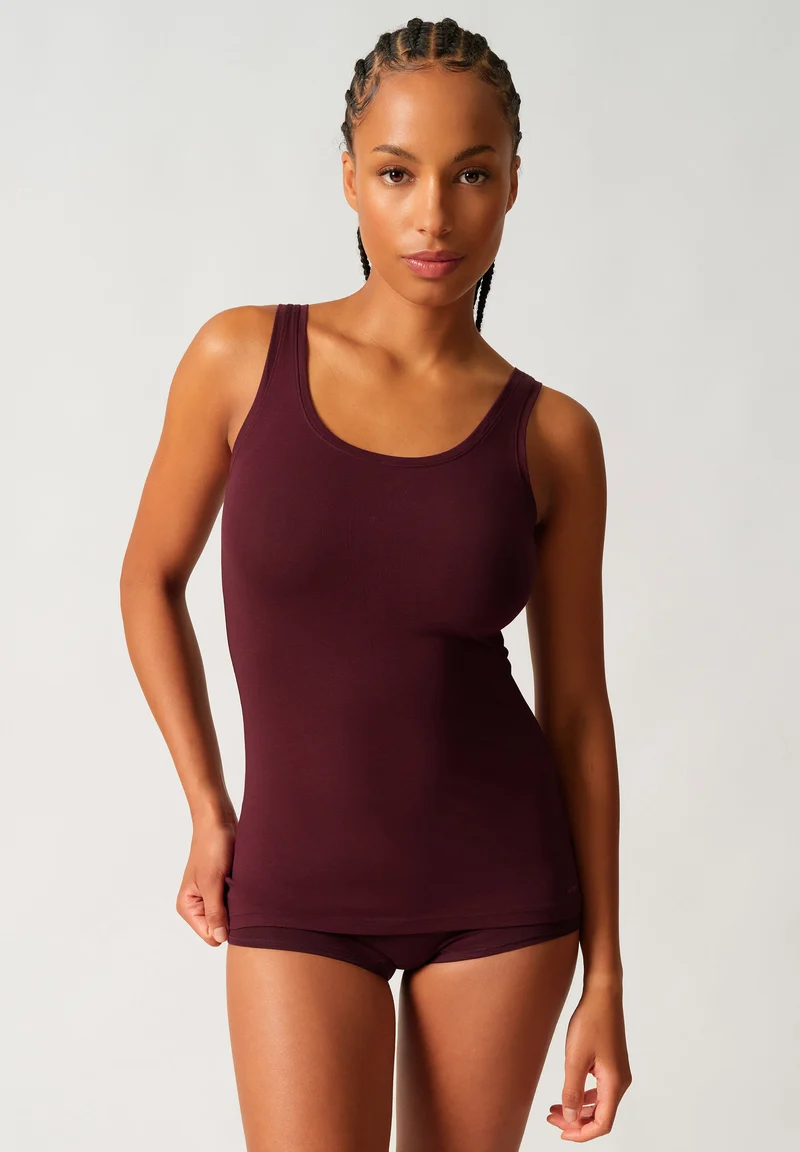 SKINY ADVANTAGE Cotton Stretch Tank top 2 pack | rosewine selection 087098-08A139