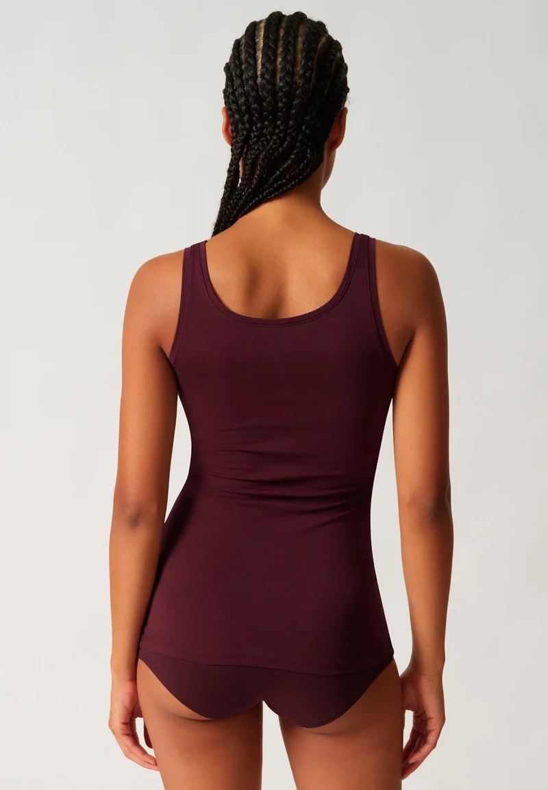 SKINY ADVANTAGE Cotton Stretch Tank top 2 pack | rosewine selection 087098-08A139