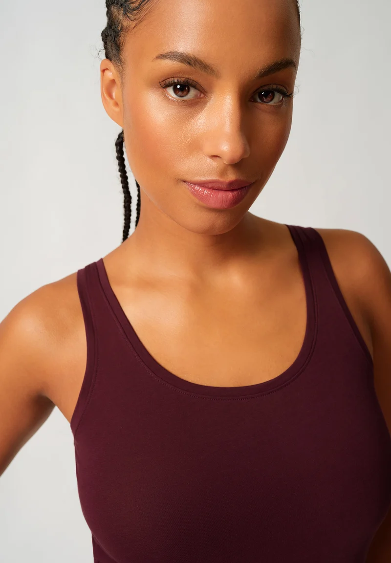 SKINY ADVANTAGE Cotton Stretch Tank top 2 pack | rosewine selection 087098-08A139