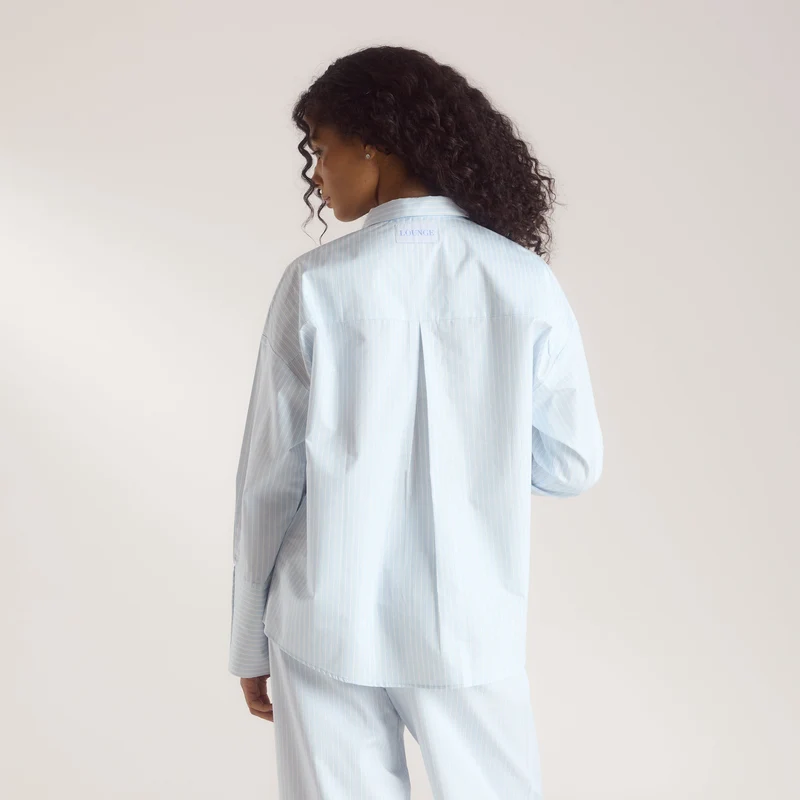 Bloom & Stripe Pyjama Shirt - Blue