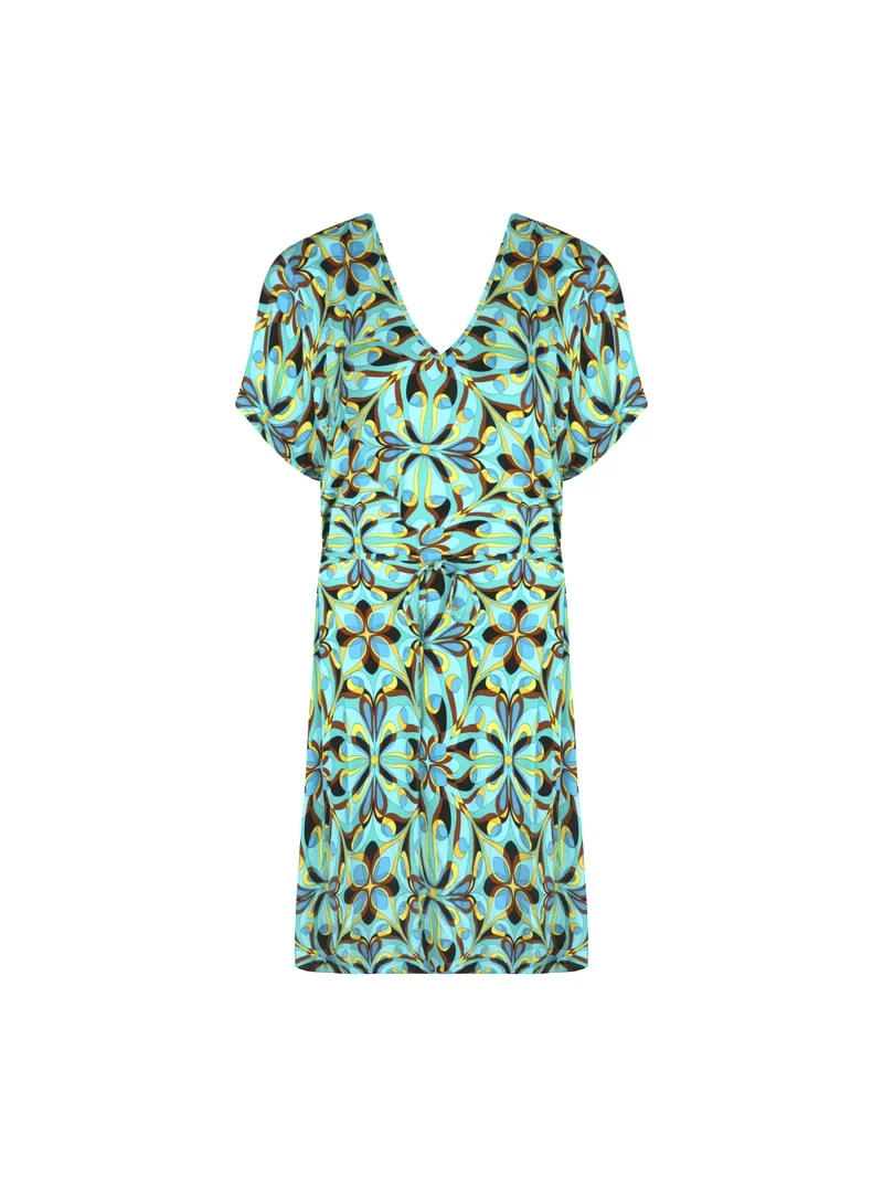 Antigel Swimwear von Lise Charmel - La Psychedelique Kurzarmtunika mit Bindeband, leuchtendes Blau