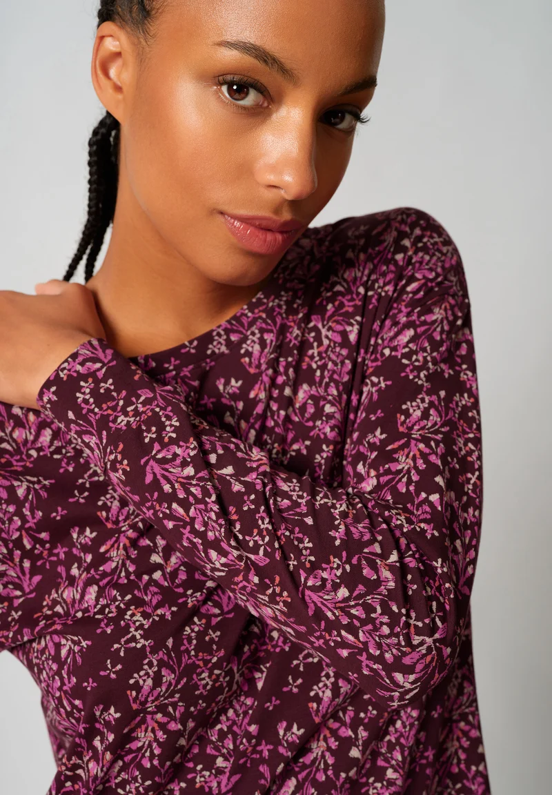 Night In Mix & Match Sleepshirt long sleeve | wild leaves 080773-08A170
