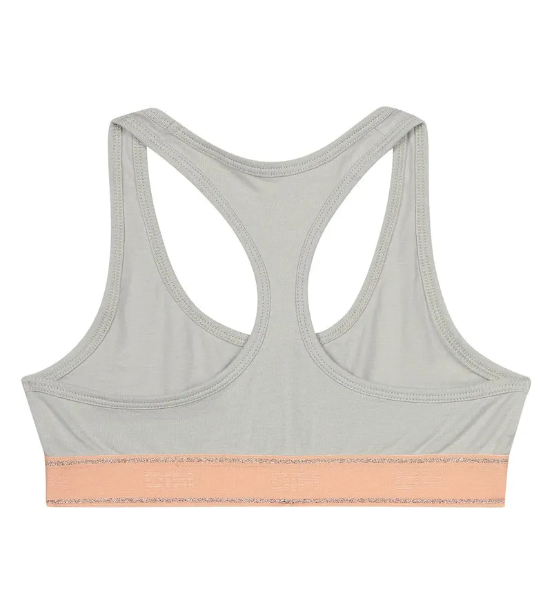 Mädchen-BH Grau und Rosa Dim Sport