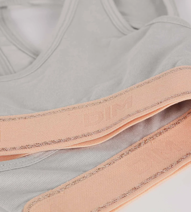 Mädchen-BH Grau und Rosa Dim Sport