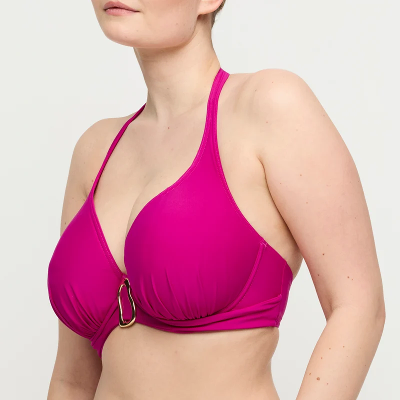UVITA Deep Magenta Unterlegtes Bikini-Top tief.