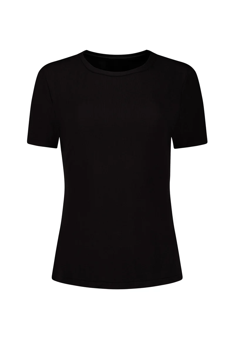 Sheer Modal Shirt short sleeve | black 087652-087665