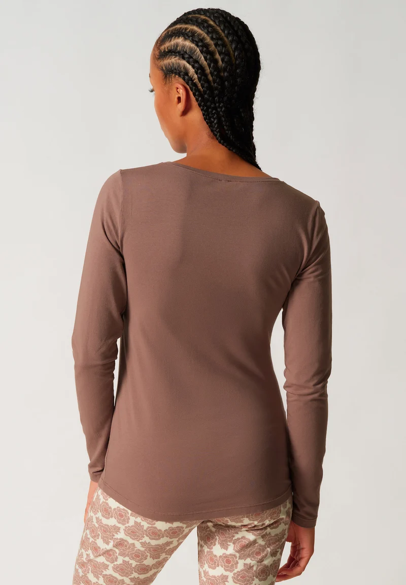 Night In Skiny 02 Shirt long sleeve | deep taupe 087592-08A126