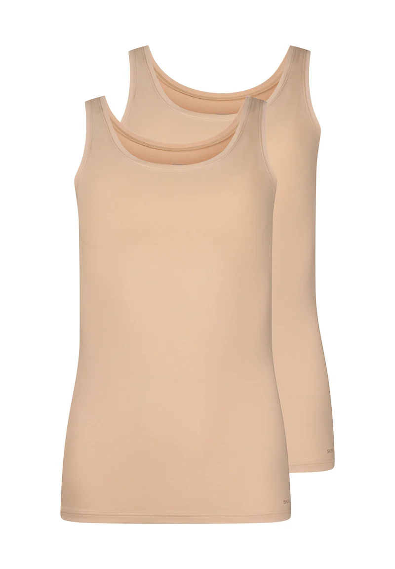 SKINY ADVANTAGE Cotton Stretch Tank top 2 pack | beige 087098-082409