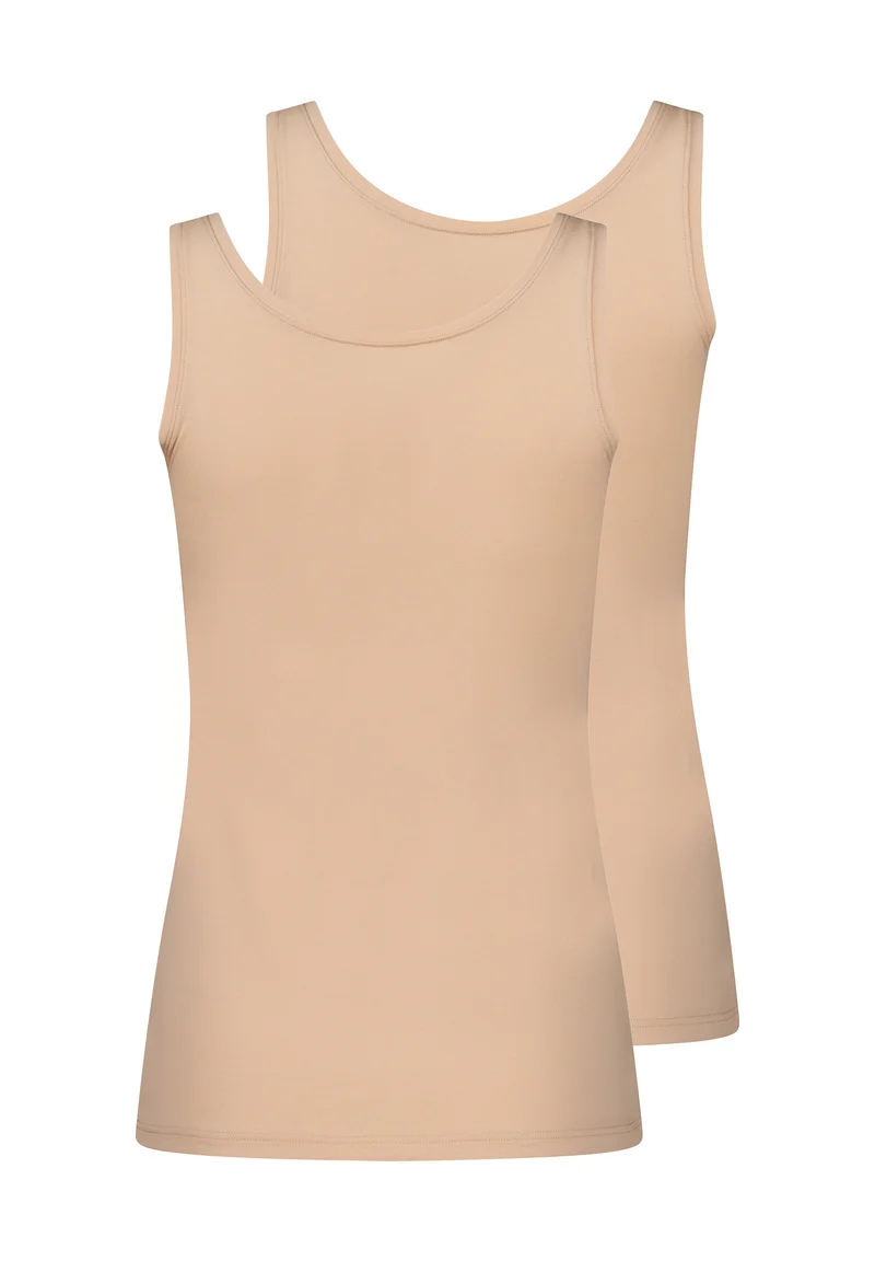 SKINY ADVANTAGE Cotton Stretch Tank top 2 pack | beige 087098-082409