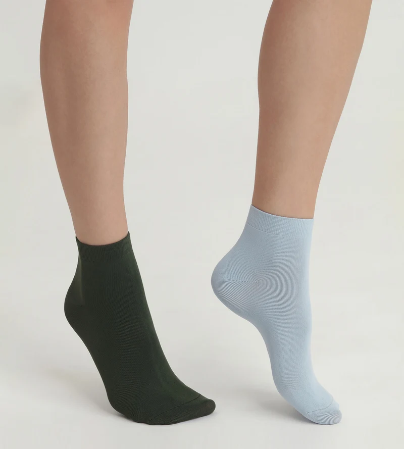 2er-Pack Damen-Socken Grün Blau Skin
