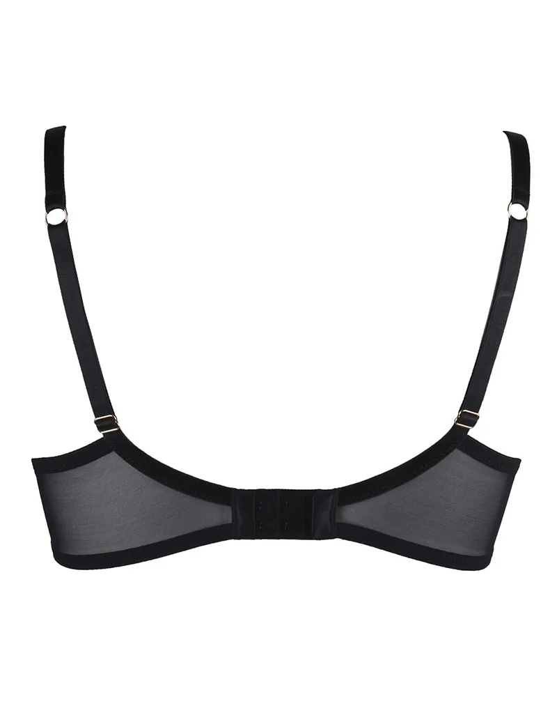 Pour Moi Satin Luxe Padded Plunge Bra Black