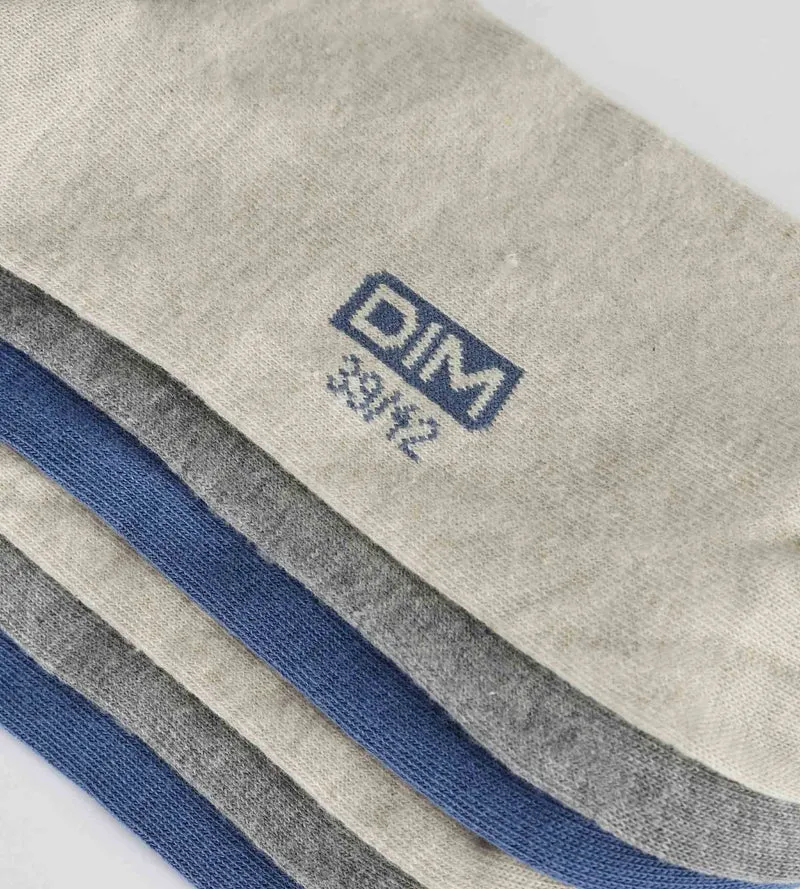 3er-Pack kurze Herrensocken Blau Grau Beige Baumwolle