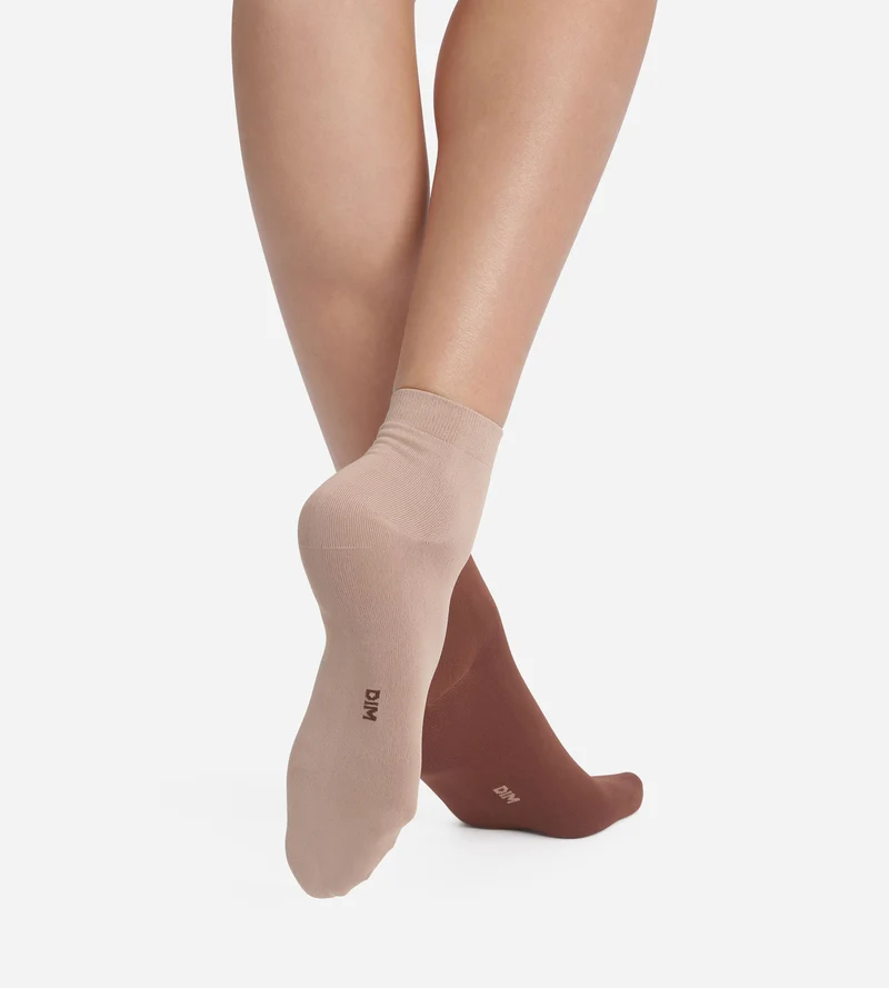 2er-Pack Damensocken Taupe Café Skin