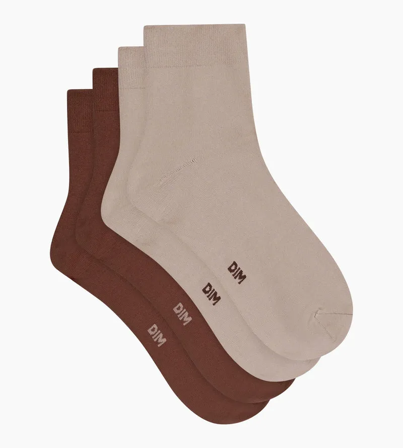 2er-Pack Damensocken Taupe Café Skin