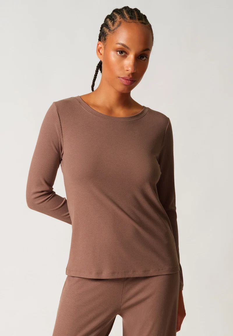 Night In Skiny 02 Shirt long sleeve | deep taupe 087497-08A126