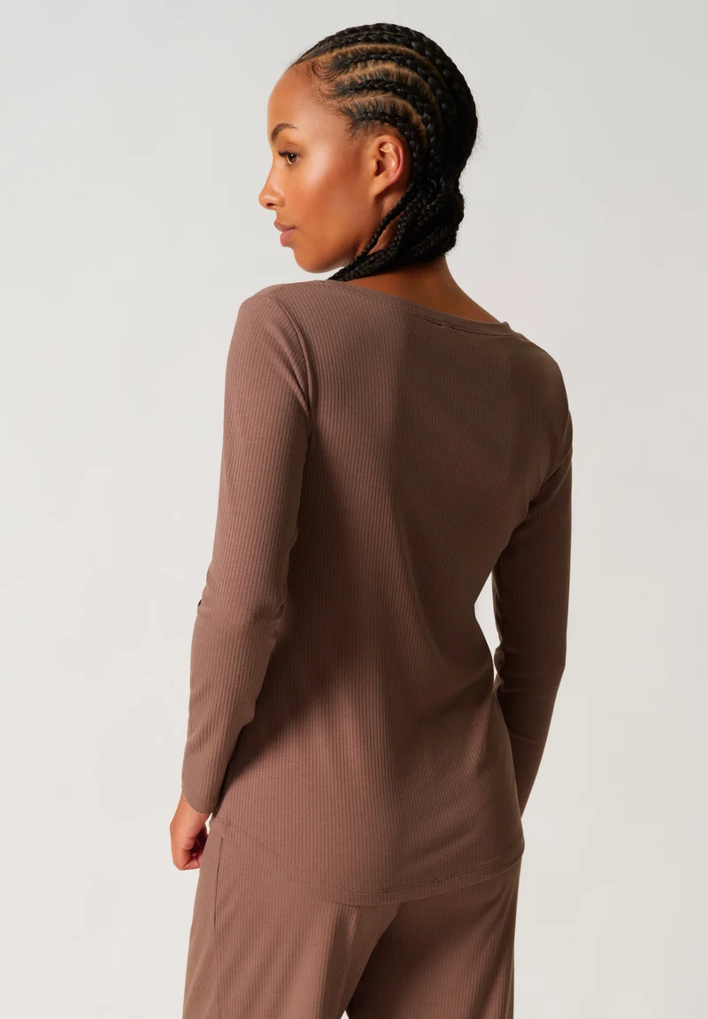Night In Skiny 02 Shirt long sleeve | deep taupe 087497-08A126