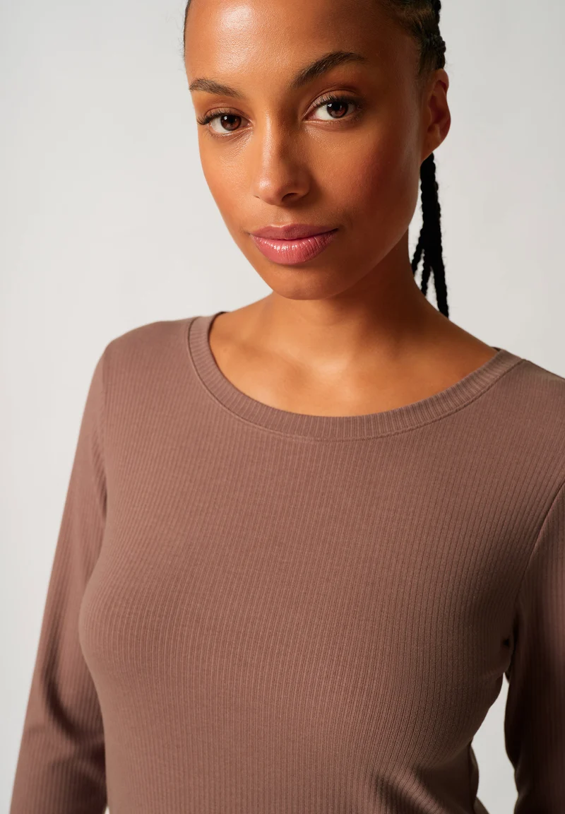 Night In Skiny 02 Shirt long sleeve | deep taupe 087497-08A126
