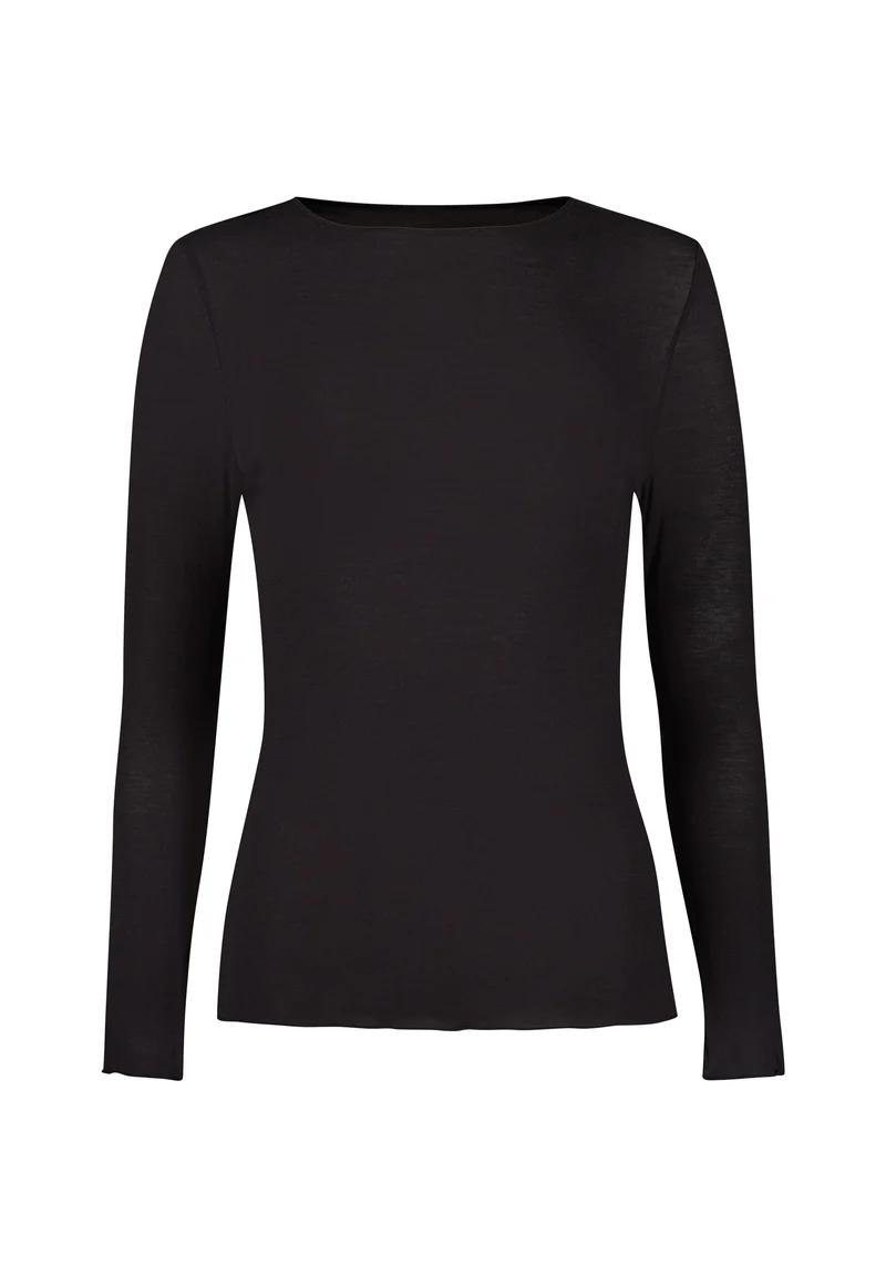 CashmereDeluxe Shirt long sleeve | black 087731-087665