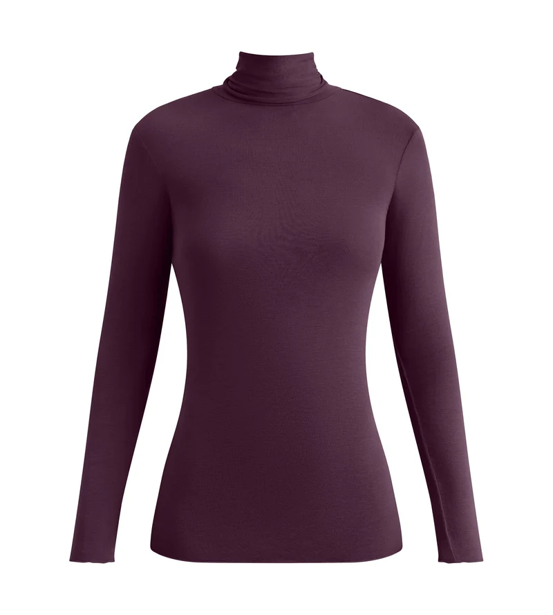 Damen-T-Shirt mit Stehkragen Violett Dim Thermal