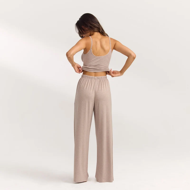 Modal Pyjama Hosen - Braune Melange