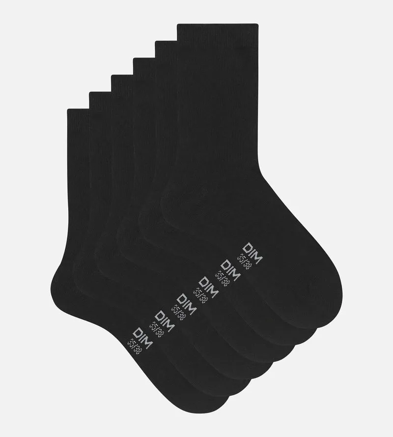 3 Paar Socken für Frauen Schwarz Baumwolle Nice Price