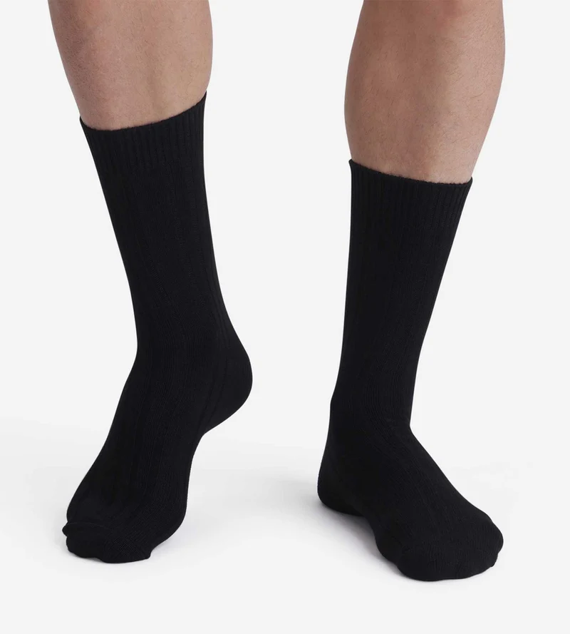 2er-Pack Herrensocken Schwarz Bambus