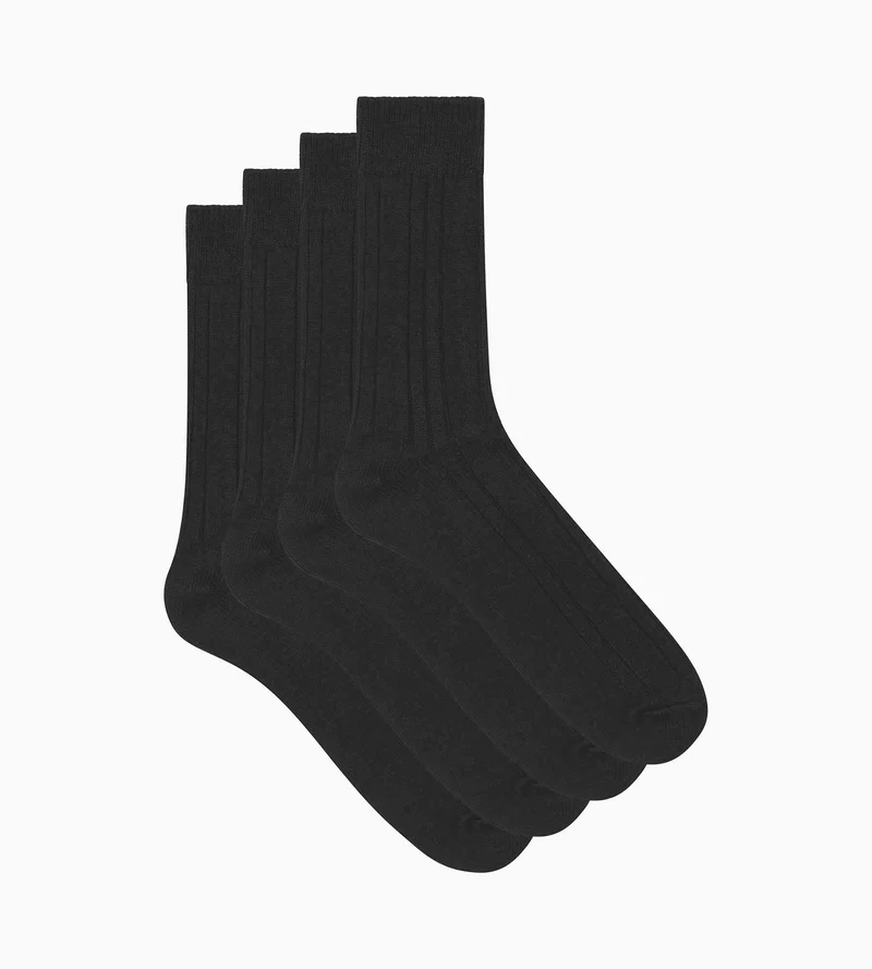 2er-Pack Herrensocken Schwarz Bambus